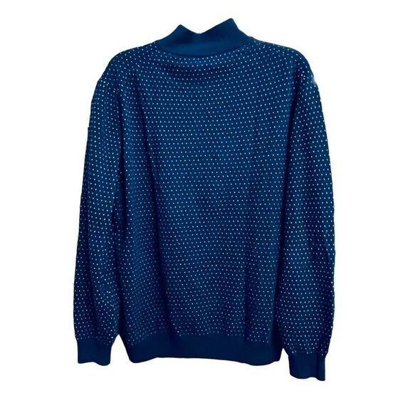 Italian Merino Wool Blend Men's Sweater Navy Tan Tato Betti - Picture 6 of 11